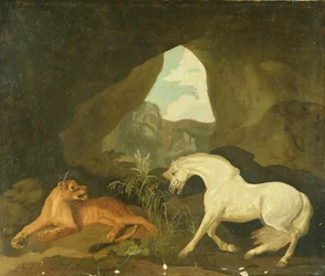 Leoa e garanhão branco, 1760